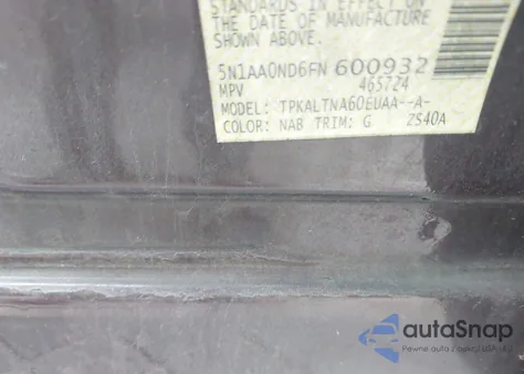 2015 Nissan Armada Platinum/Sl/Sv z USA, uszkodzony, nr VIN 5N1AA0ND6FN600932